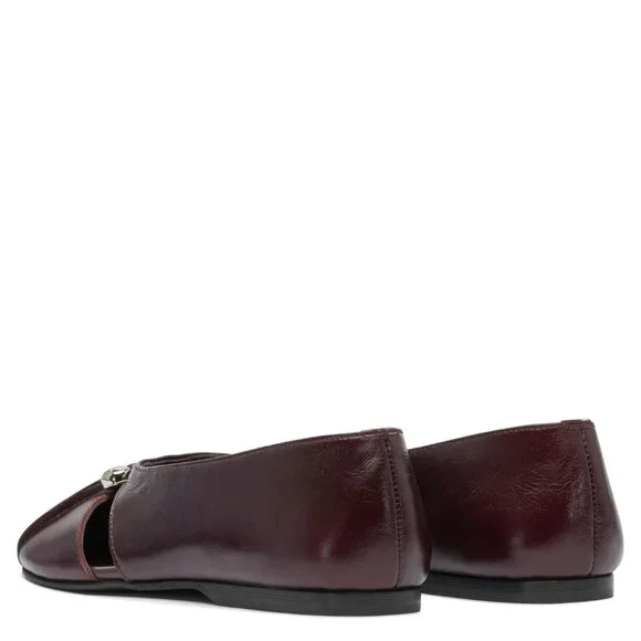 Alohas Ravena Rift Burgundy Leather Ballet Flats IT 36 Women